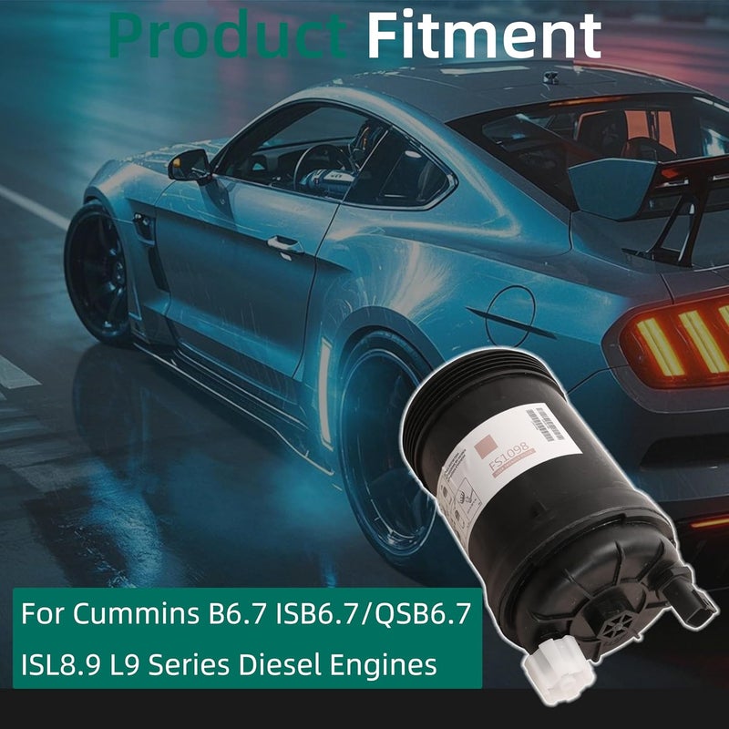 Riyhch 3 PCS *FS1098 Water Separator/Fuel Filterwith PCV Valve–For Cummins B6.7 ISB6.7/QSB6.7 ISL8.9 L9 Series Engines, For W100CFI W120CFI W130CFI#Replaces 5319680 5308722 FH21462 - Image 5
